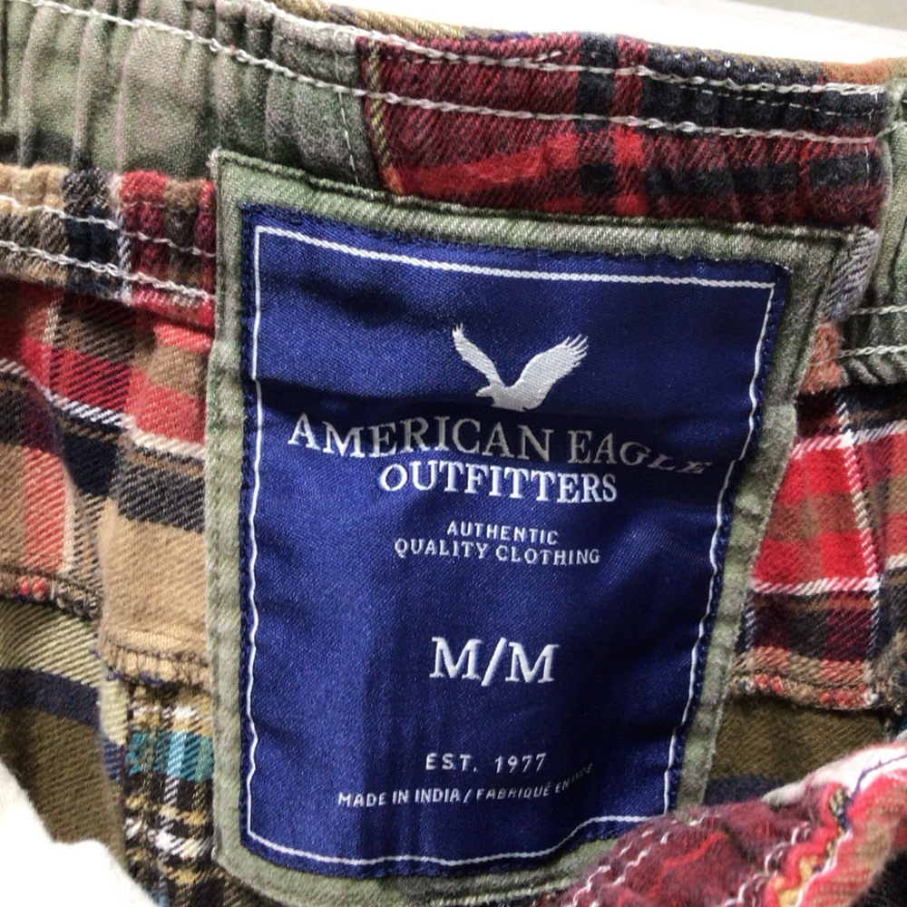 American Eagle Mardas Plaid Patchwork Pajama Bott… - image 3